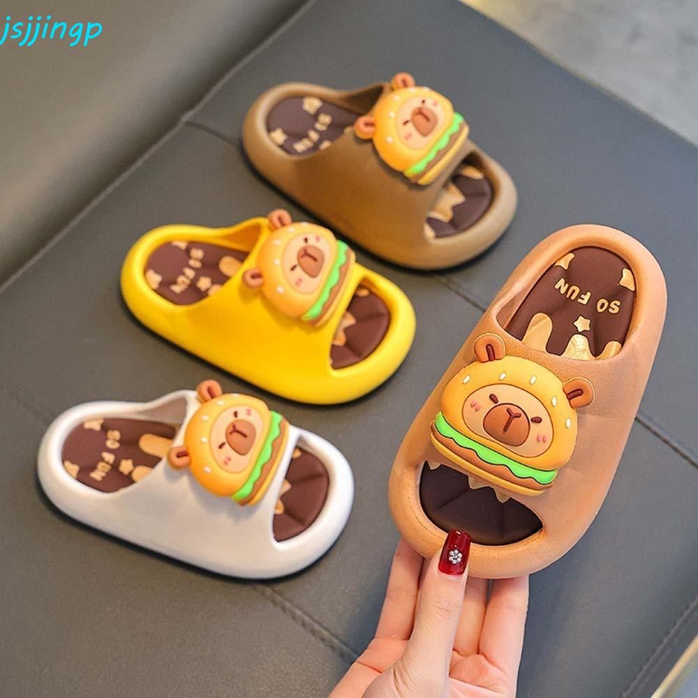 Jsjjingp รองเท้าแตะ คาปิบาระน่ารัก,พีวีซีกันลื่นการ์ตูนสัตว์รองเท้าแตะ,รองเท้าแตะเด็กหนานุ่ม เรสซิลิเกต รองเท้าแตะห้องน้ําเด็กห้องน