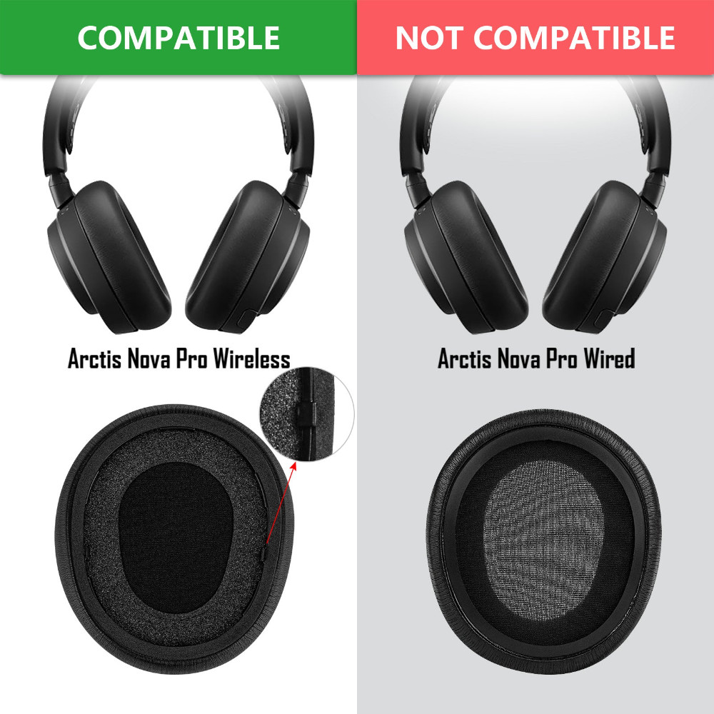 หนังโปรตีนเปลี่ยนแผ่นรองหูฟังแผ่นรองหูฟังถ้วยเบาะสําหรับ SteelSeries Arctis Nova Pro หูฟังไร้สายชุดหูฟังเกม