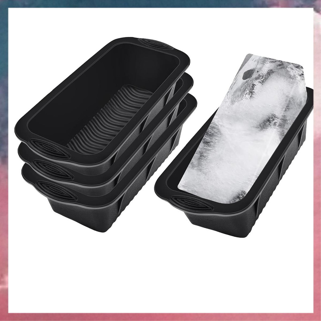 4 ชิ้น Ice Block แม่พิมพ์ 9.4Lbs Ice-Cubes สําหรับ Cold Plunge หรือ Coolers ซิลิกาเจลสีดํานํากลับมาใ