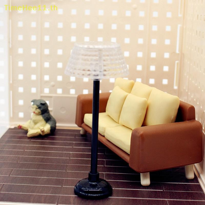 TimeHee 1:12 Dollhouse Miniature โคมไฟตั้งพื้นตุ๊กตาห้องนั่งเล่นโคมไฟตั้งโต๊ะตกแต่งตุ๊กตา House Micro ฉาก Props TH