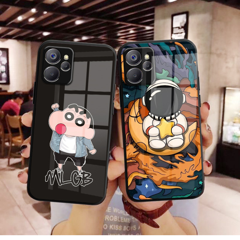ปลอกแก้วสําหรับ OPPO realme 10 5g / realme 10T 5g / realme 9i 5g เคสกระจกคุณภาพสูงฝาหลังขอบซิลิคอนอ่อน