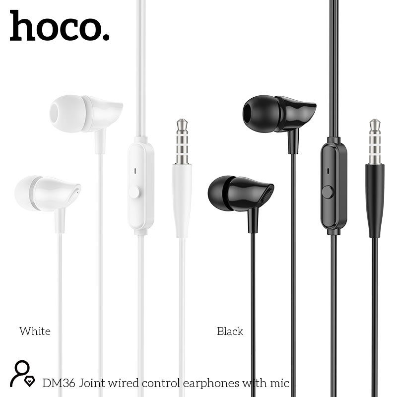 HOCO DM36 หูฟังอินเอียร์ พร้อมไมโครโฟน เสียงคมชัด ควบคุมเพลง & รับสายได้ หูฟังมีสาย หูฟังมีไค์ hc8