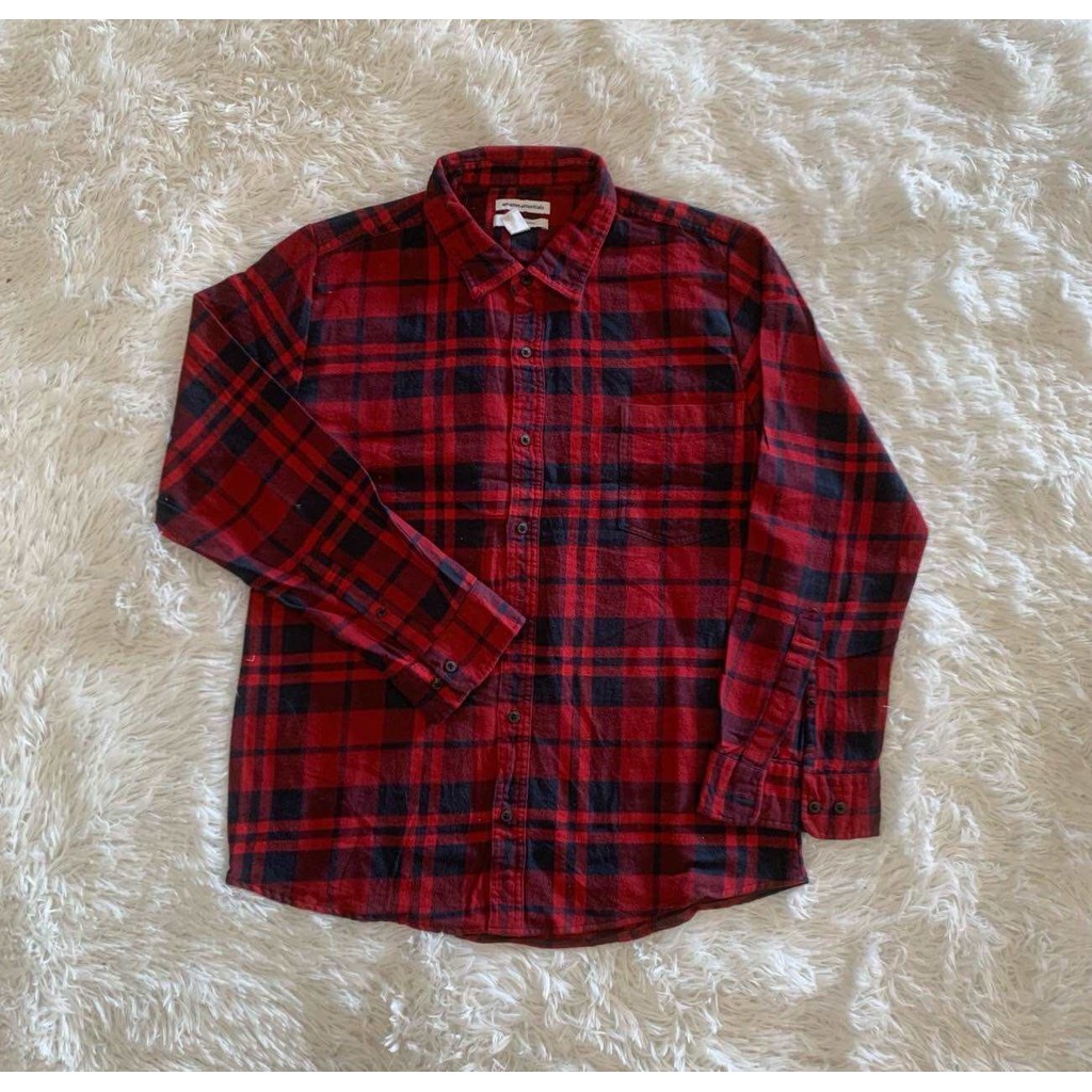 เสื้อเชิ้ตลายสก๊อตแขนยาว  เสื้อทำงาน ใส่ได้ทั้งชายและหญิง งานสภาพดี งานมือสอง นำเข้า - รูปที่ 4