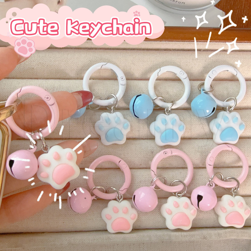 จี้พวงกุญแจอุ้งเท้าแมวน่ารัก-พวงกุญแจเรซิ่นหลายสไตล์-การ์ตูนรูปอุ้งเท้าแมวพร้อมกระดิ่ง-สําหรับผู้หญิงสาว-เครื่องประดับแขวนกุญแจ-คู่เพื่อนพวงกุ