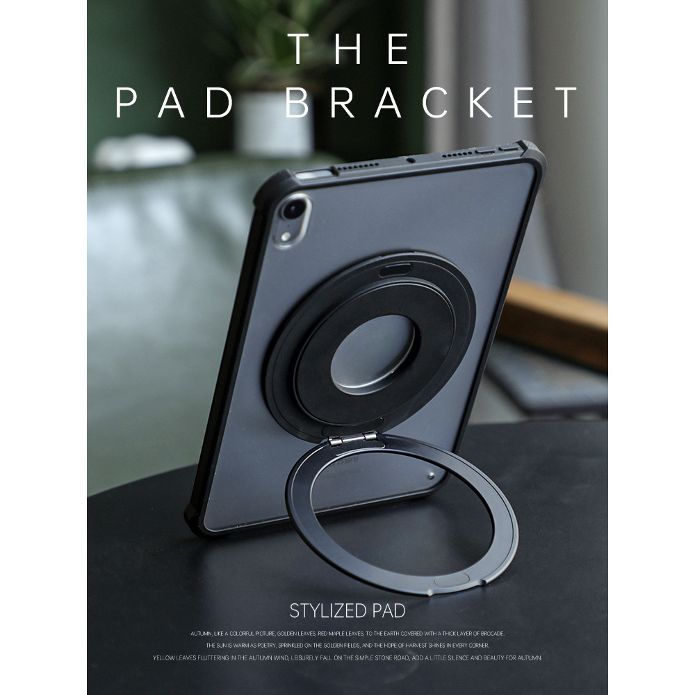 โซเซป สําหรับ 360° ชุดขาตั้งแหวนแม่เหล็กโลหะหมุนสําหรับ iPad Samsung Tab Xiaomi MiPad Huawei แท็บเล็ต, ที่วางแบบพับได้บางเฉียบพร้อมแม่เหล็ก N52, อุปกรณ์โต๊ะสากล