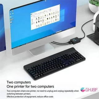 GHJBF] USB2.0 Flip Covers Hub Printer Sharer Two Computers Splitter U In Share Printer Disk Share 2 Usb USB 1out 1 H9S3 จอมเดิม