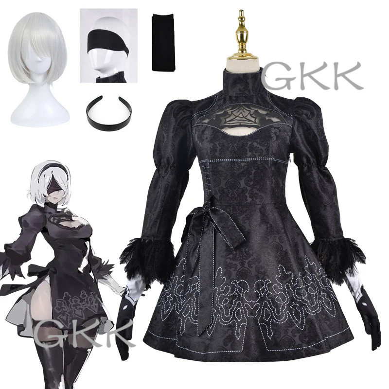 GK Nier 2b Cosplay Nier Automata Yorha Cosplay YoRHa No. 2 Type B Costume Anime Women Dress Fancy Ha