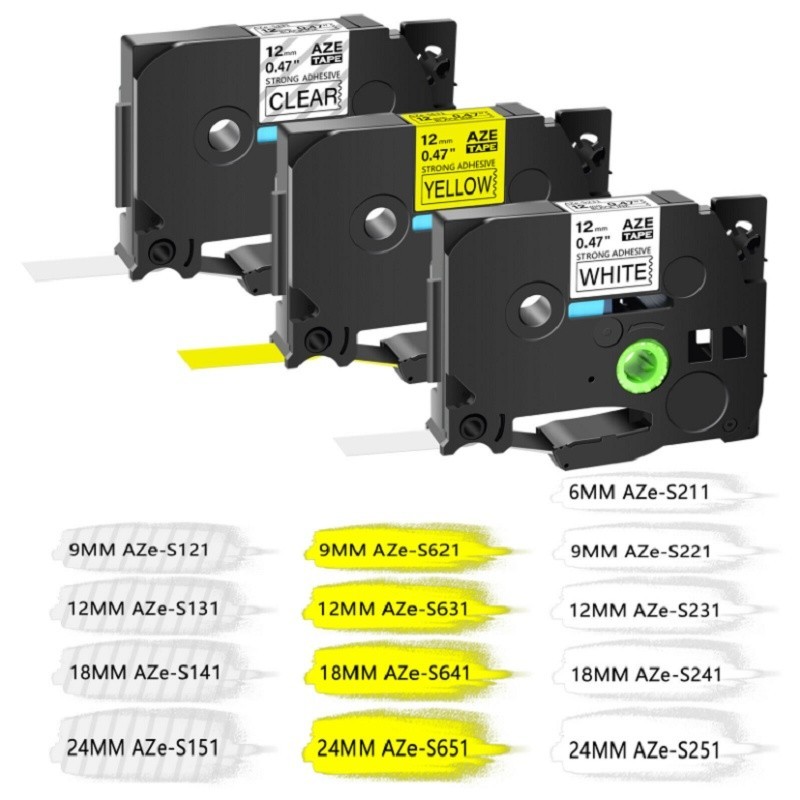 เทปกาว 6 9 12 18 24 มม. แข็งแรง สําหรับเครื่องพิมพ์ Brother Label P-touch S631 Dropship