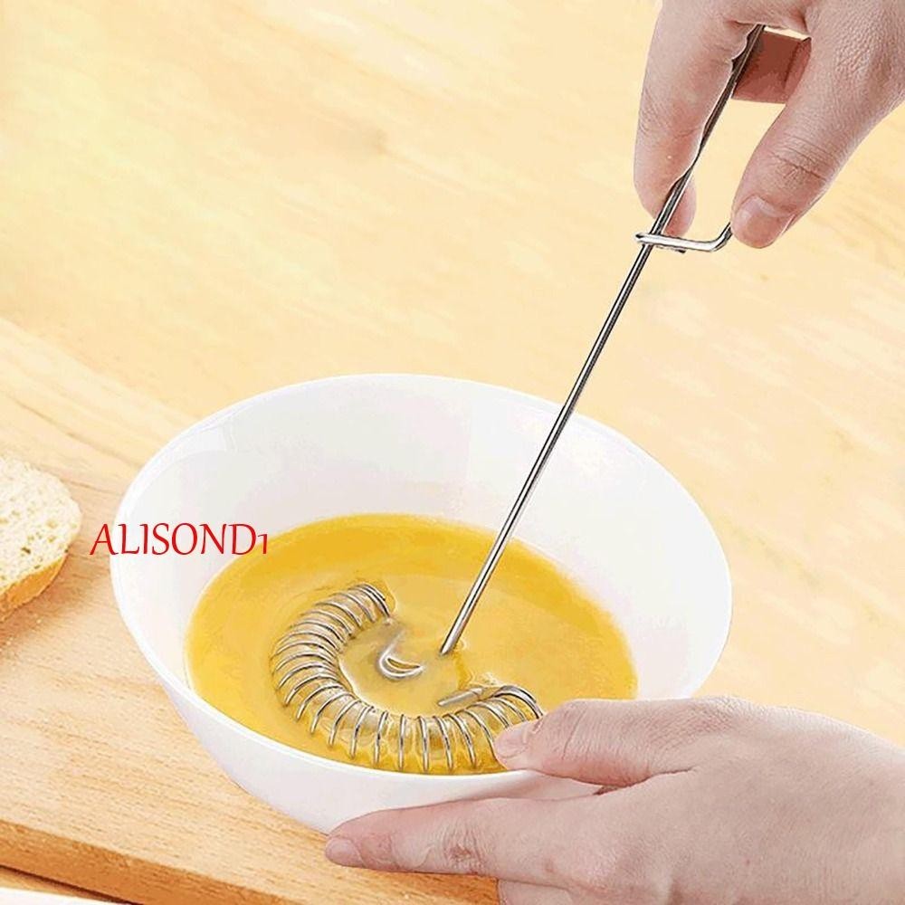Alisond1 เครื่องตีไข่ ทําอาหาร เบเกอรี่ ซอส เครื่องตีฟองนม สเตนเลส แมนนวล แบบสปริง มัลติฟังก์ชั่น เครื่องปั่น