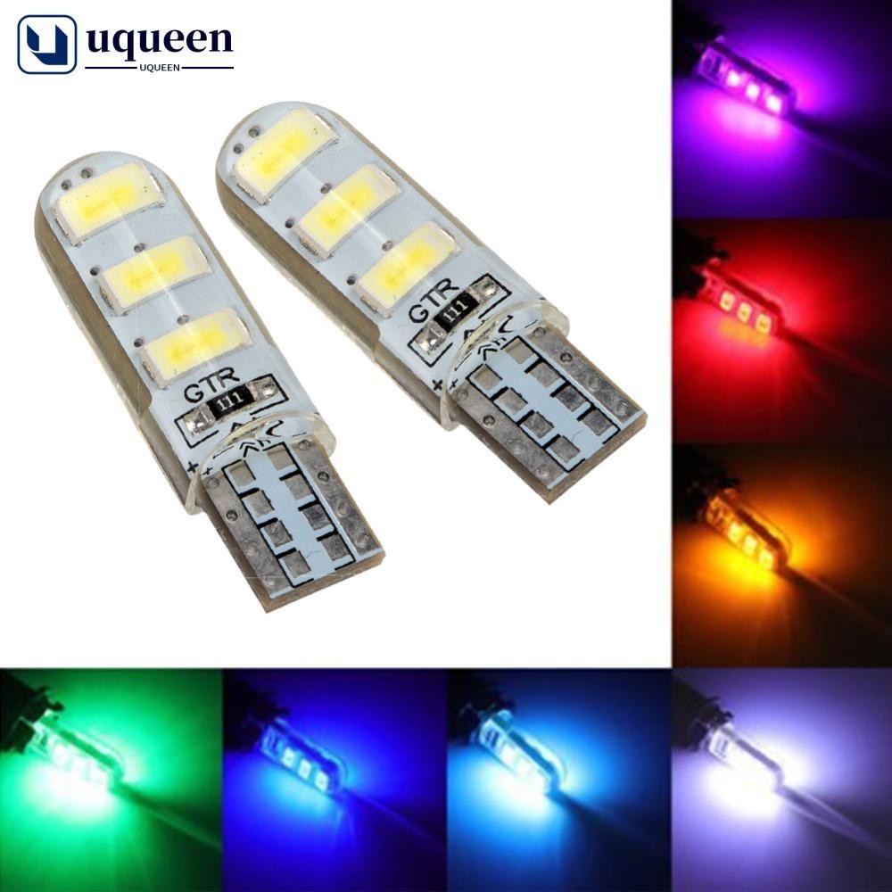 Uqueen T10-5630 หลอดไฟเลี้ยว LED ซิลิโคน สีฟ้า ขาว แดง ดวงอาทิตย์ ป้ายทะเบียนรถยนต์ T4U7