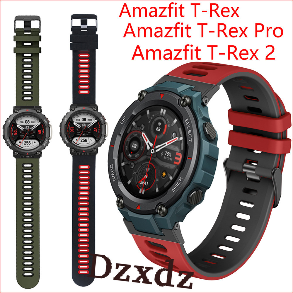 สาย Amazfit T-Rex 3 สายรัดซิลิโคนสําหรับ Amazfit T-Rex 2 Pro สมาร์ทวอท์ชซิลิโคนสายรัดข้อมือสร้อยข้อมืออุปกรณ์เสริม
