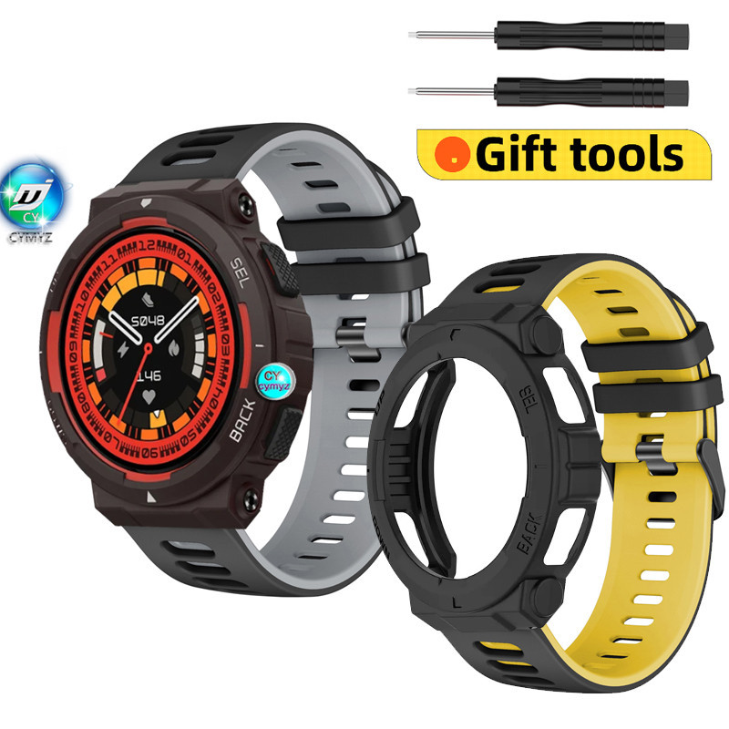 Amazfit Active Edge สายซิลิโคน สายนาฬิกา สายรัดข้อมือกีฬา huami Amazfit Active Edge เคสนิ่ม TPU ป้อง