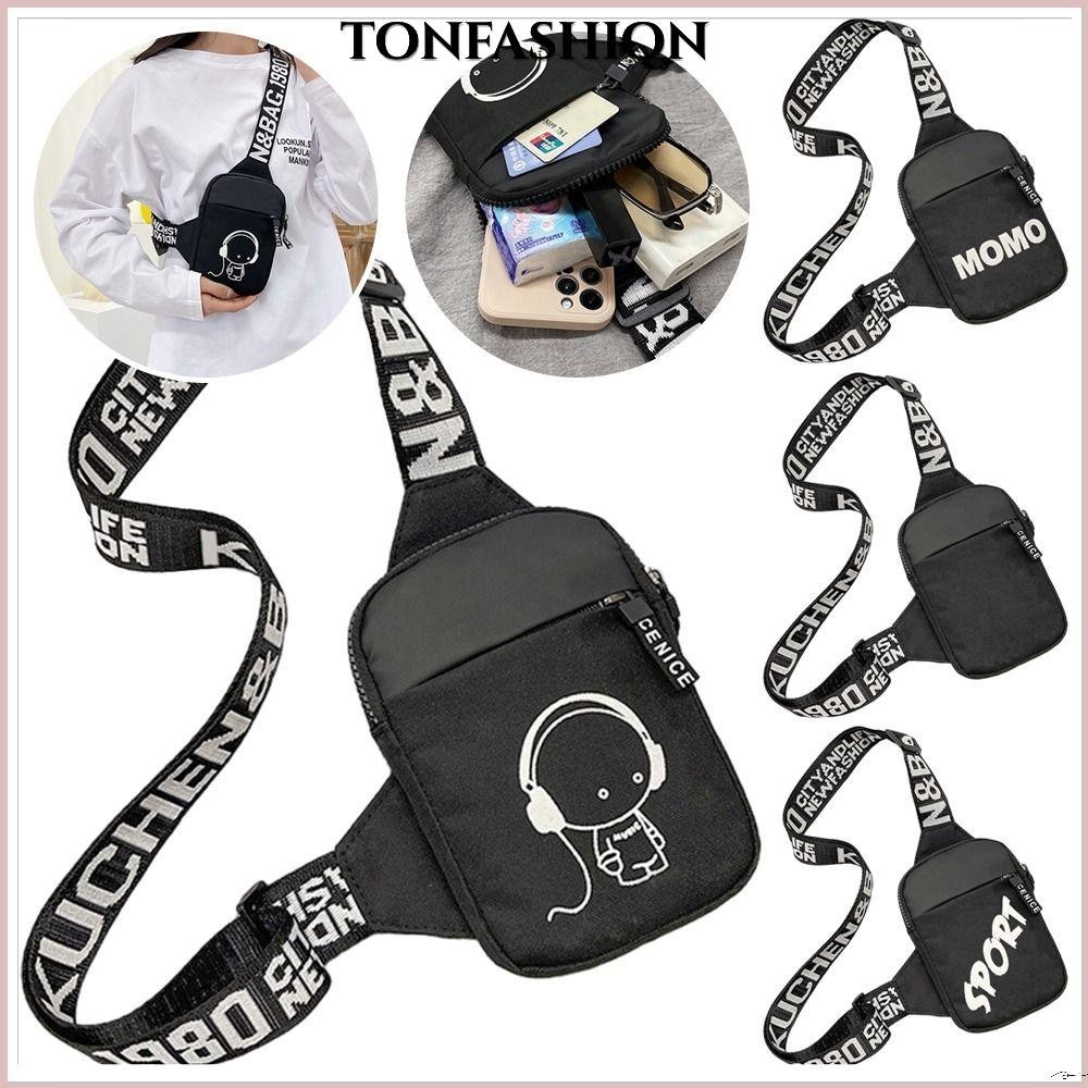 Tonfashion กระเป๋าสะพายไหล่ กระเป๋าเมสเซนเจอร์ ผ้าไนล่อน ขนาดเล็ก กันน้ํา ทนทาน สําหรับผู้ชาย และผู้หญิง