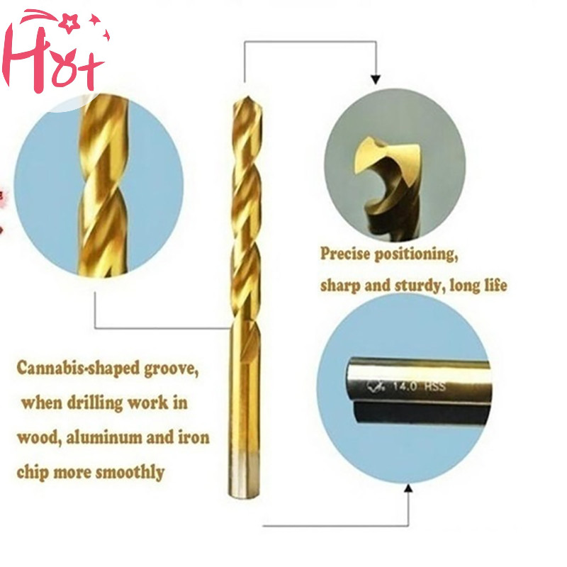 Ge ชุดดอกสว่านเหล็ก เคลือบไทเทเนียม ความเร็วสูง ทรงสี่เหลี่ยม 100/50 ชิ้น - รูปที่ 4