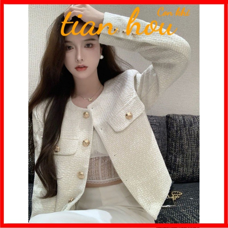Xiaoxiang เสื้อแจ็กเก็ตสั้น ระดับไฮเอนด์ แฟชั่นฤดูใบไม้ร่วง สําหรับผู้หญิง LC7L