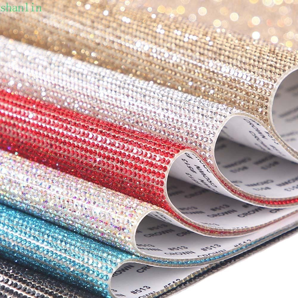 Shanlin สติกเกอร์คริสตัล พลอยเทียม วิบวับ มีกาวในตัว สําหรับตกแต่งรถยนต์ DIY