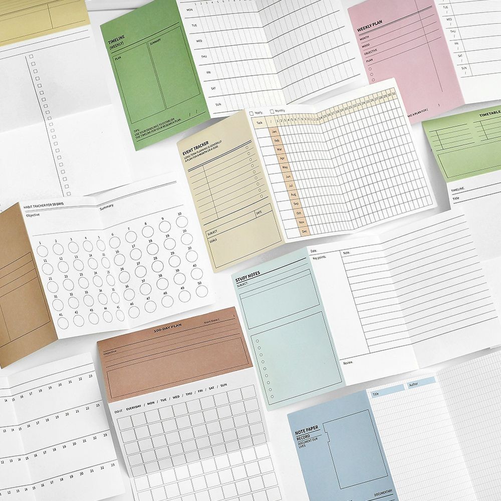 Cdaily|กระดาษโน๊ต แบบพับได้ แบบเรียบง่าย จํานวน 6 ชิ้น