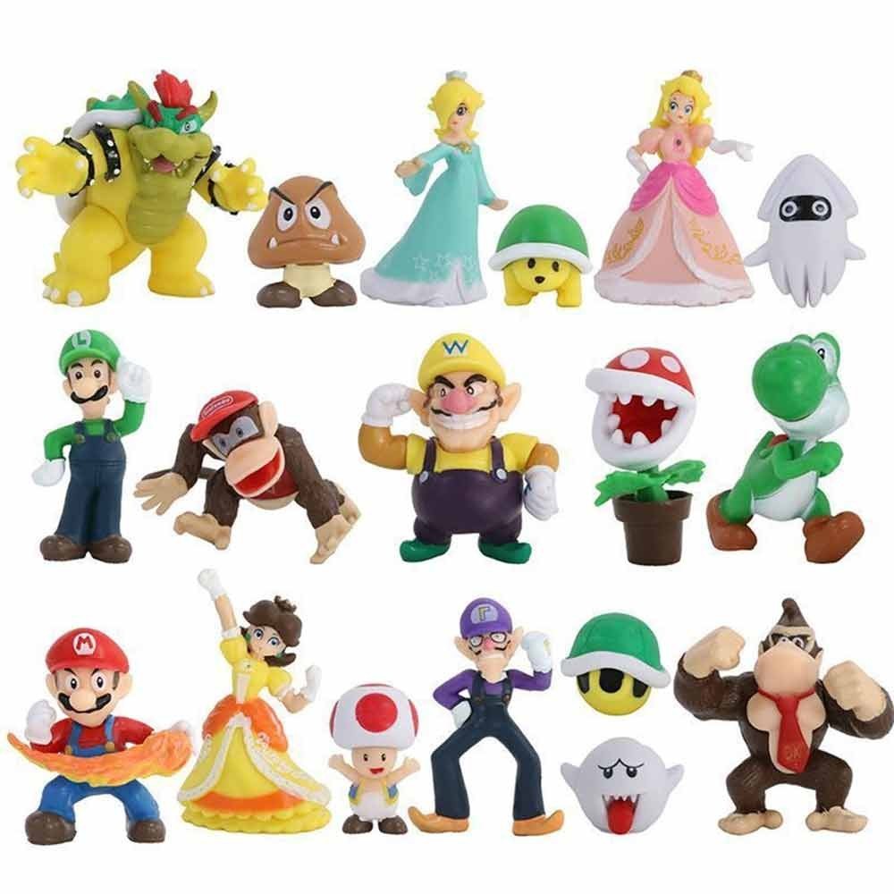 18 Pcs Super Mario Bros mini Figure Cute Toys doll Action figure Collection Gift