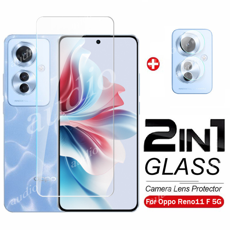 OPPO Reno16 F 5G 2in1 กระจกนิรภัยแบบเต็มหน้าจอป้องกันฟิล์มสําหรับ OPPO Reno12 F Reno11 F 5G 4G โทรศัพท์ป้องกันหน้าจอฟิล์มสําหรับ Oppo Reno12F Reno11F 5G