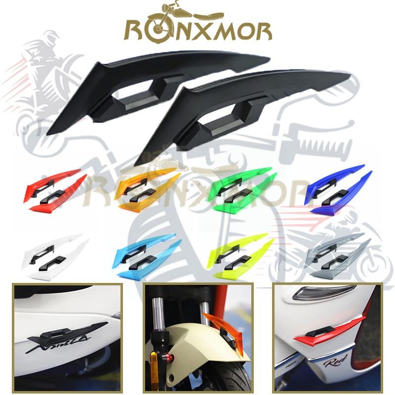 Ronxmor สติกเกอร์สปอยเลอร์ไดนามิก ติดด้านหน้ารถจักรยานยนต์ 2 ชิ้น 1 คู่