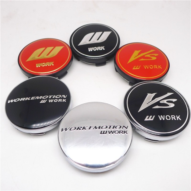 KLL 4pcs 59 มม.53 มม.สําหรับ VS W WORK Emotion ล้อ Center Hub Cap ครอบคลุมรถจัดแต่งทรงผมป้ายสัญลักษณ
