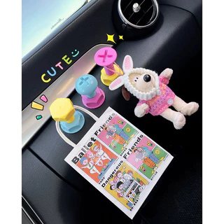 ตะขอติดผนัง (1ชุด 4ชิ้น) ติดของ ตกแต่งรถ พลาสติก สีสันสดใส