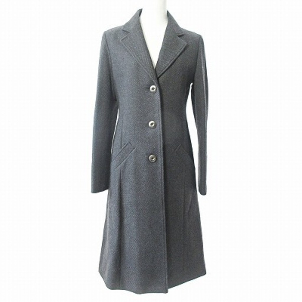 Eiffe Beams Chester Coat เสื้อแจ็กเก็ต ผ้าวูล สีเทาถ่าน 38 ส่งตรงจากญี่ปุ่น มือสอง

