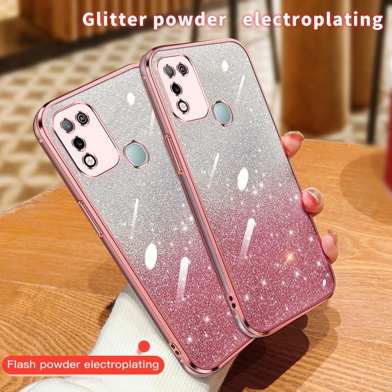 สําหรับ Infinix Smart 5 Smart5 เคส ขอบซิลิโคนนิ่ม ชุบ Bling TPU เคสโทรศัพท์ ฝาหลัง