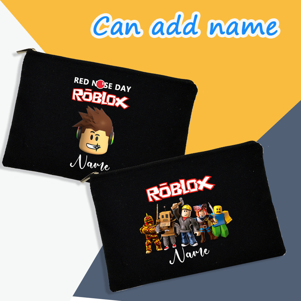 กระเป๋าดินสอ ผ้าแคนวาส ลาย Roblox ล้างทําความสะอาดได้ เหมาะกับของขวัญ สําหรับเด็ก