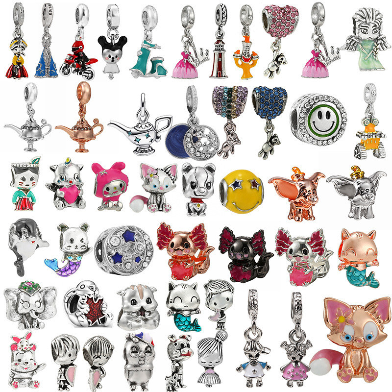 พร้อมส่ง จี้ลูกปัดอัลลอย รูปการ์ตูนสัตว์ DIY