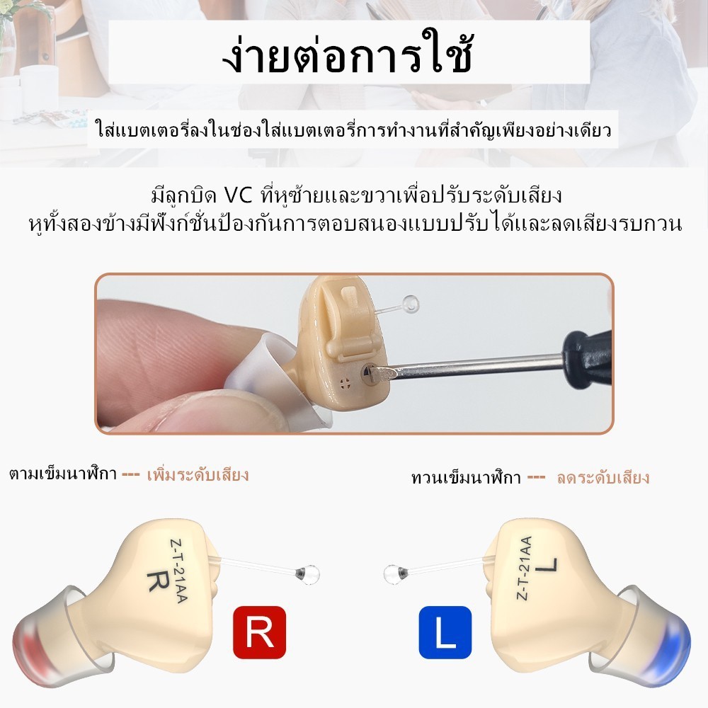 เครื่องช่วยฟังดิจิทัล แบบซ่อนได้ ขนาดเล็ก
