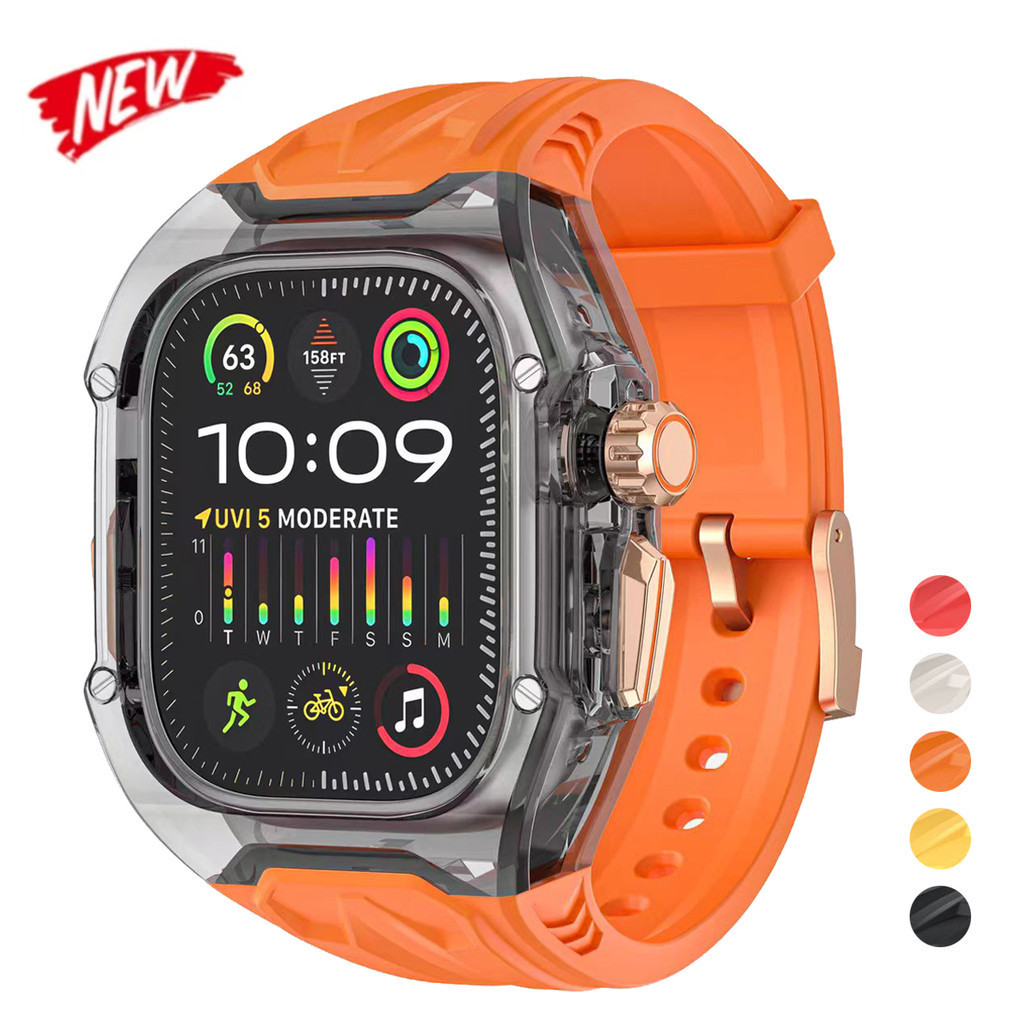 เคสใส พร้อมสายคล้อง TPU สําหรับ iWatch Ultra 9 band for iWatch Series 9 8 7 6 5 4 45 มม. 44 มม. 49 ม