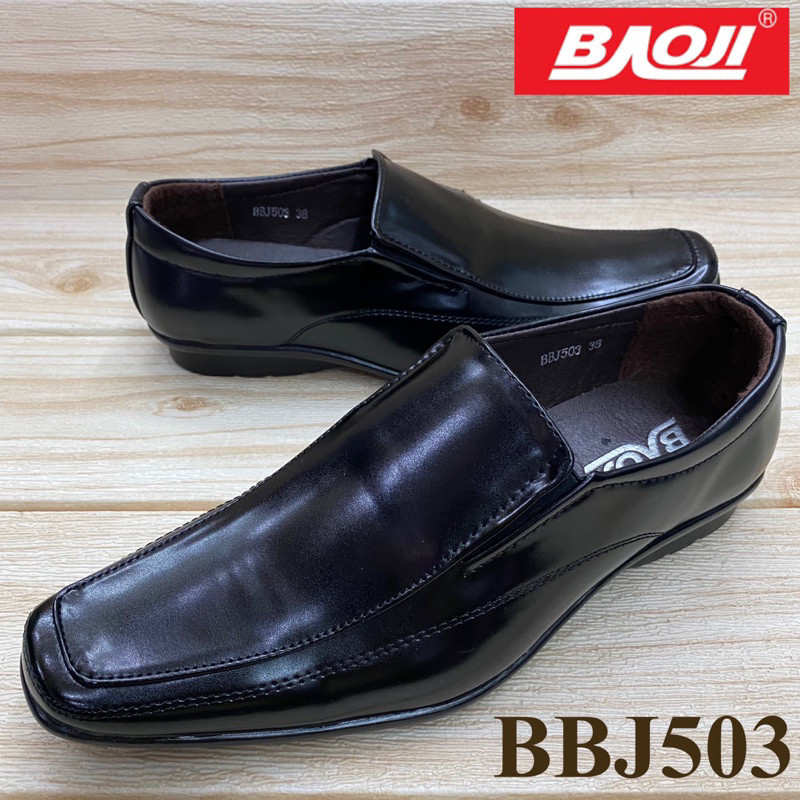 รองเท้าออกงาน Baoji BBJ 503 รองเท้าคัชชูหนัง  ใส่ทำงาน ใส่ออกงาน (36-41) สีดำ ลซ