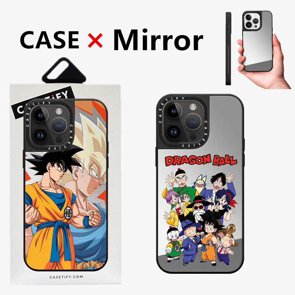 Casetifg เคสป้องกันโทรศัพท์มือถือกระจก กันกระแทก ลาย Dragon Ball Goku คุณภาพสูง สําหรับ iPhone 15 11 12 13 14 Pro Max