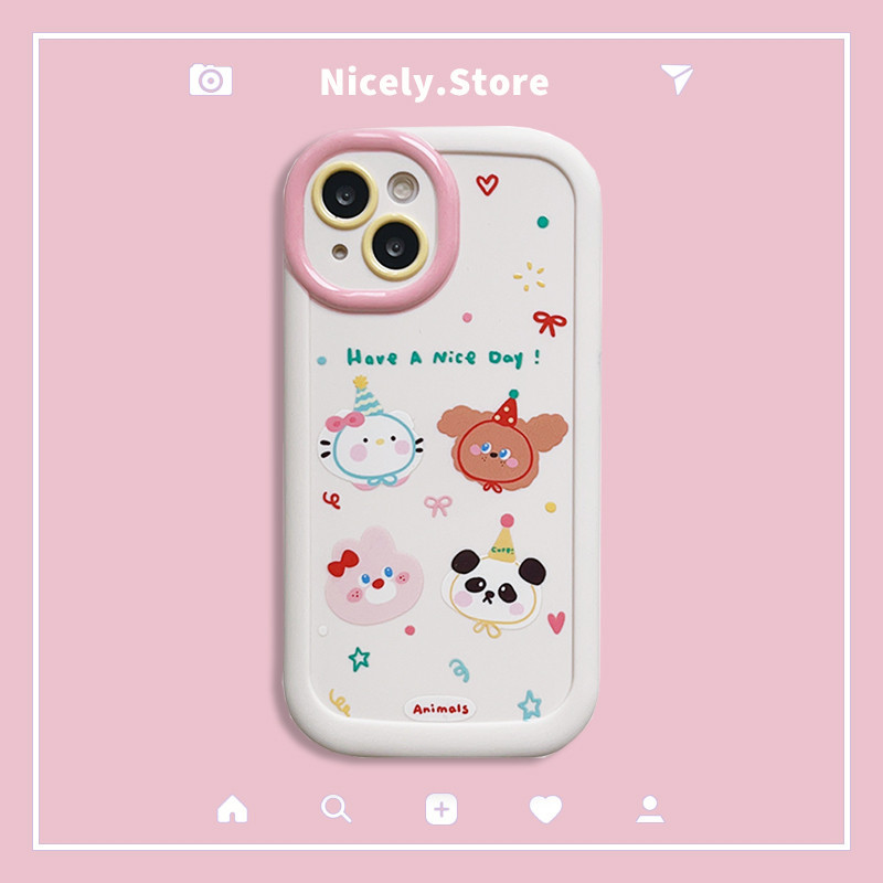 เคสโทรศัพท์มือถือ ผิวด้าน ลายลูกสุนัข แพนด้า สีมาการอง สําหรับ iPhone 15 14 13 12 Pro Max 11