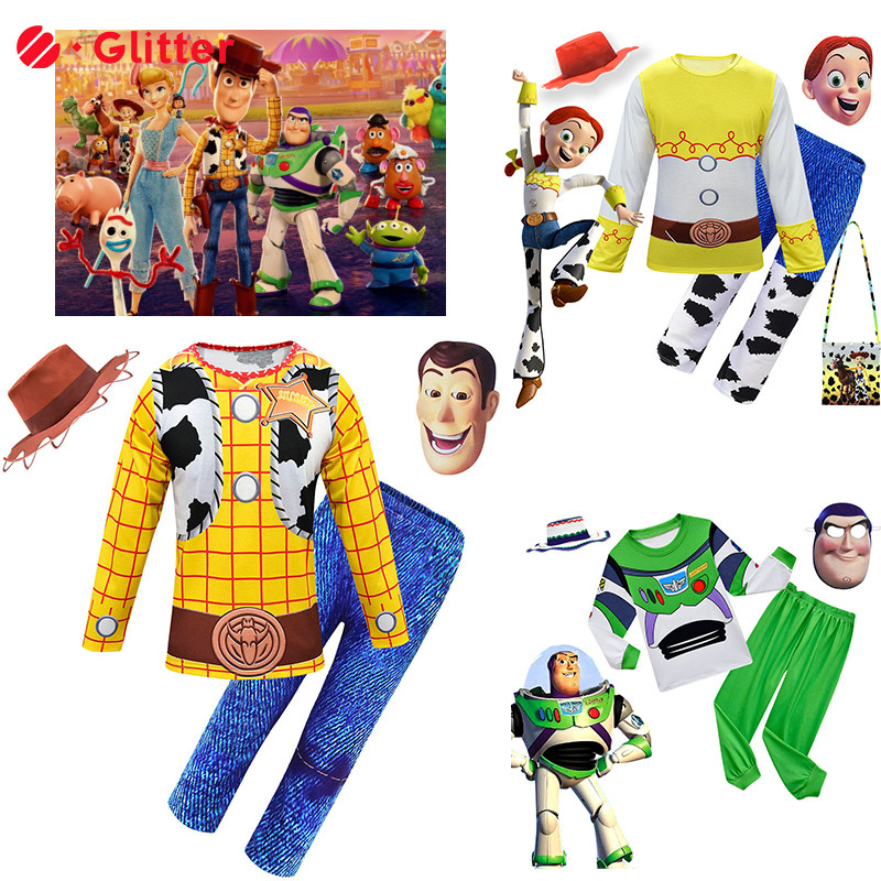 ชุดคอสเพลย์ การ์ตูนดิสนีย์ Toy Story Woody Buzz Lightyear สําหรับเด็กผู้ชาย และเด็กผู้หญิง