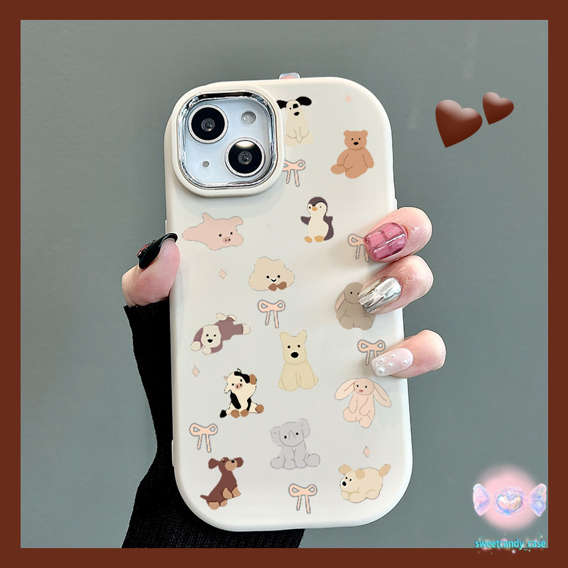 [จัดส่งในพื้นที่] เคสโทรศัพท์มือถือกรอบโลหะสัตว์เข้ากันได้กับ iPhone x XR XS 11 13 15 12 PRO MAX 6 7 8 14 15 PLUS cover