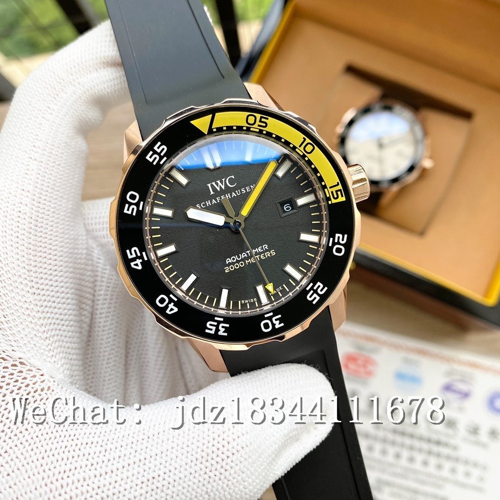 Iwc Oceanic Watch Model Series Iwc356802 พร ้ อมกลไกไขลานอัตโนมัติของญี ่ ปุ ่ น Citizen 8215 Men