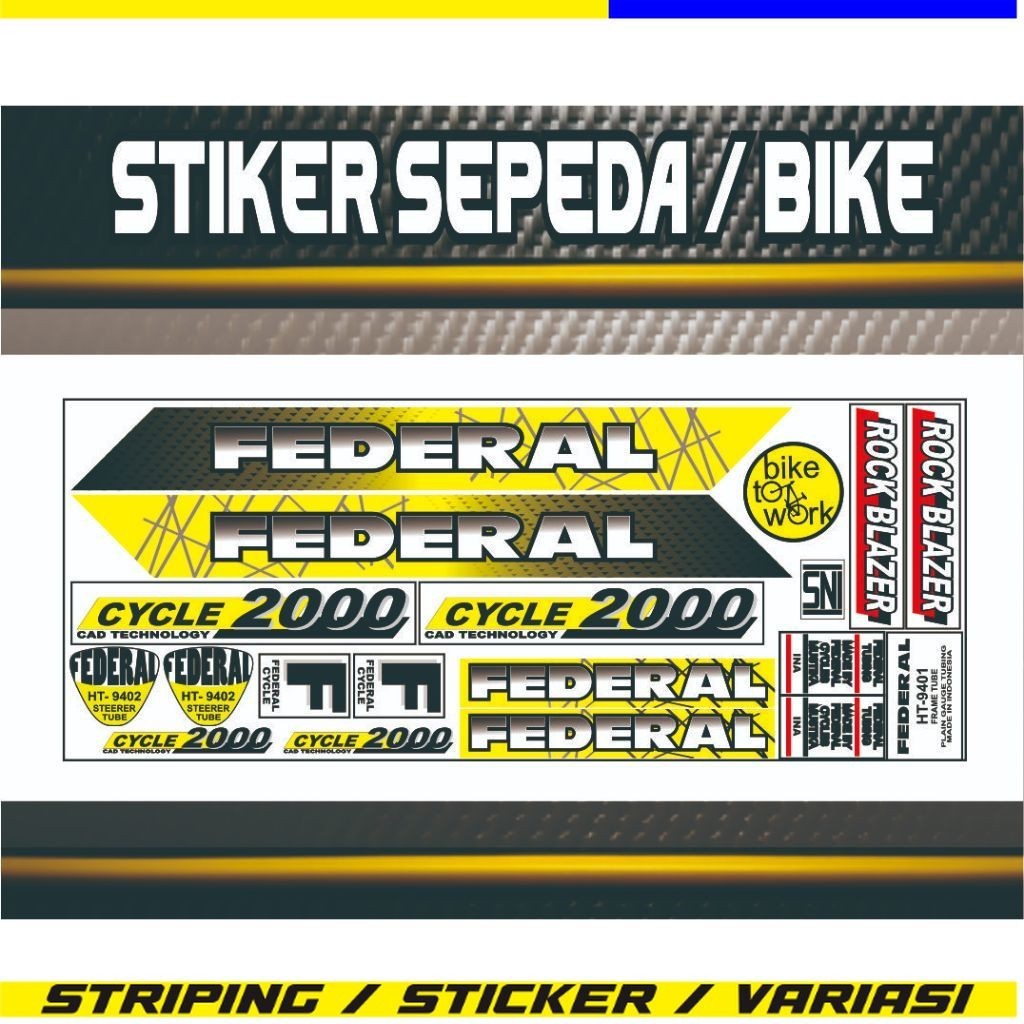 สติ๊กเกอร์ / VARIATIONS OF Federal จักรยาน STRIPNG LIS ง่าย motif feral สติกเกอร์ การเปลี่ยนแปลงของส