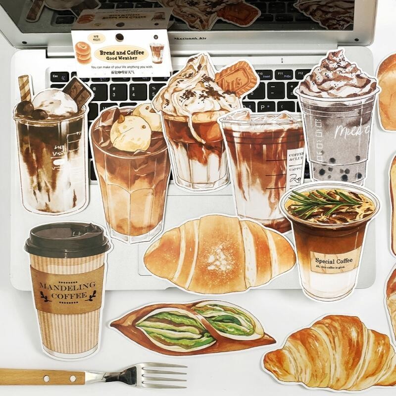Enwei กระดาษโน้ต ลายขนมปัง กาแฟน่ารัก เครื่องเขียน สําหรับโรงเรียน สํานักงาน 15 ชิ้น