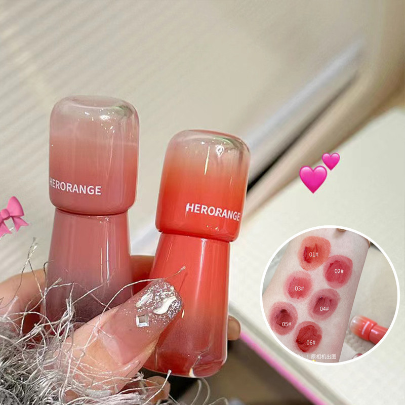Herorange ลิปสติก ลิปกลอส เพิ่มความชุ่มชื้น ติดทนนาน แบบพกพา