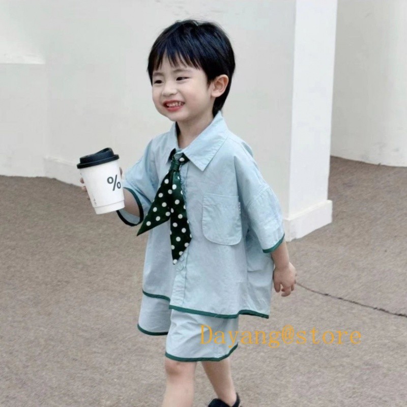 Xyj Xiaoyang 's College Series Boys Suit เสื ้ อเชิ ้ ตสไตล ์ เกาหลีทุกคู ่