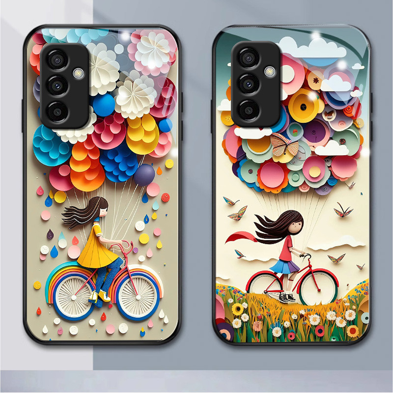 เคสโทรศัพท์มือถือแบบแก้ว สีอ่อน สําหรับ Samsung A345G A01 A02 M02 A03 A04 A11 M11 A135G A04S A14 A73