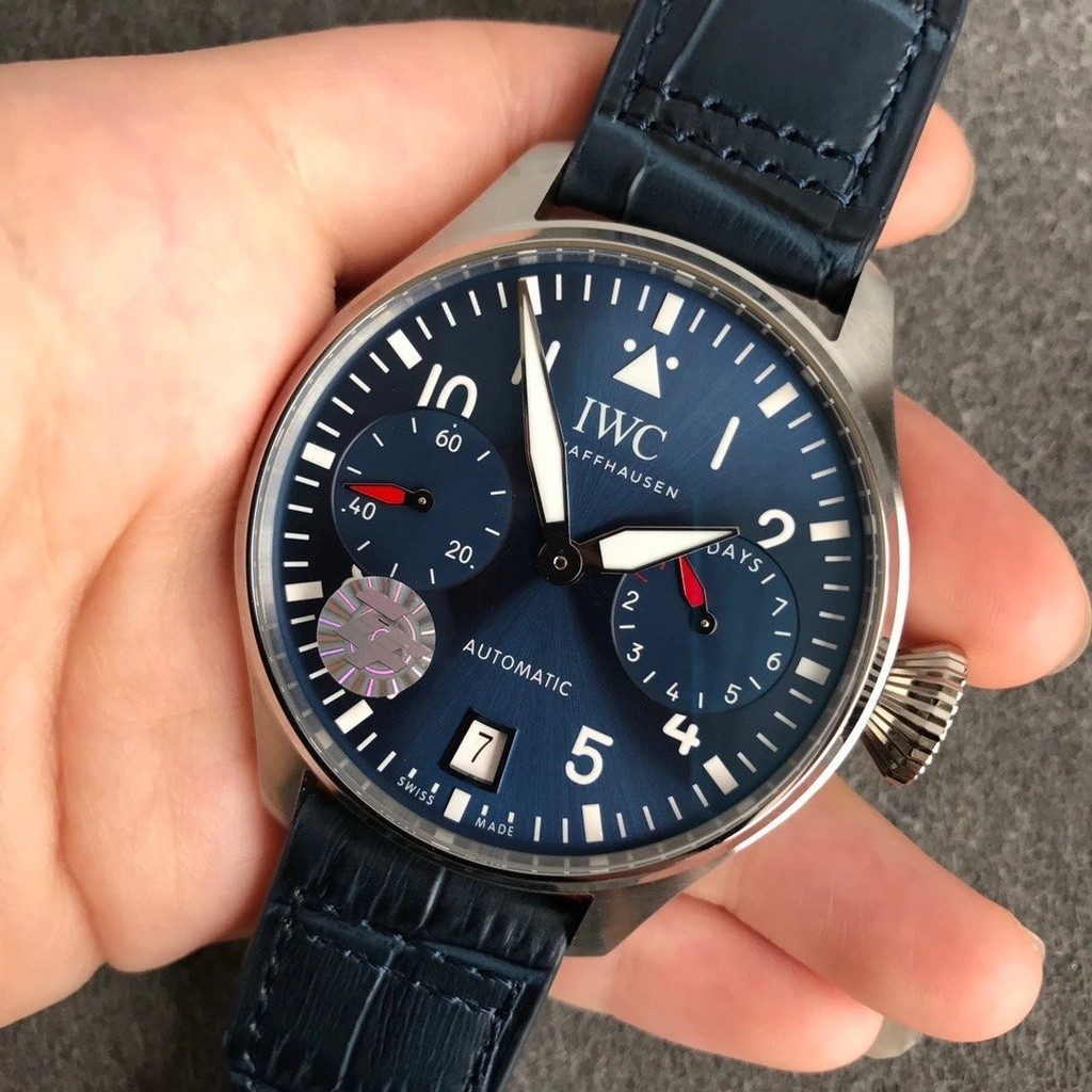 Zf นาฬิกาข้อมือ iwc Pilot Series iwc จากโรงงาน501008 นาฬิกาข้อมือกลไก 7 วัน พลังงานจลน์ สายรัดข้อมือผู้ชาย 46 มม