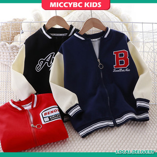 [Local Delivery] Jackets for Boys and Girls Zippered Cotton Baseball Jackets for Kids 1-9Yrs