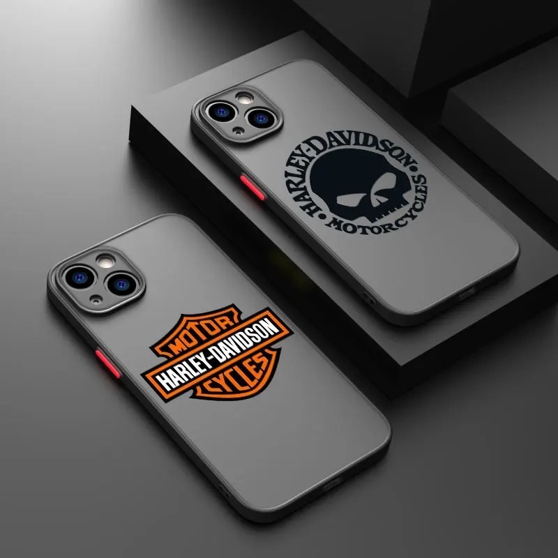 Redmi 13 12 4G 12C 13C 11A Poco C65 C55 M6 Cool Harley Davidson โลโก้รูปแบบปลอกสําหรับ Redmi หมายเหตุ 13 12 11 Pro Plus 10 9 Pro Max 12S 11S 10S 9S สีดําโปร่งใส Hard PC ฝาครอบ