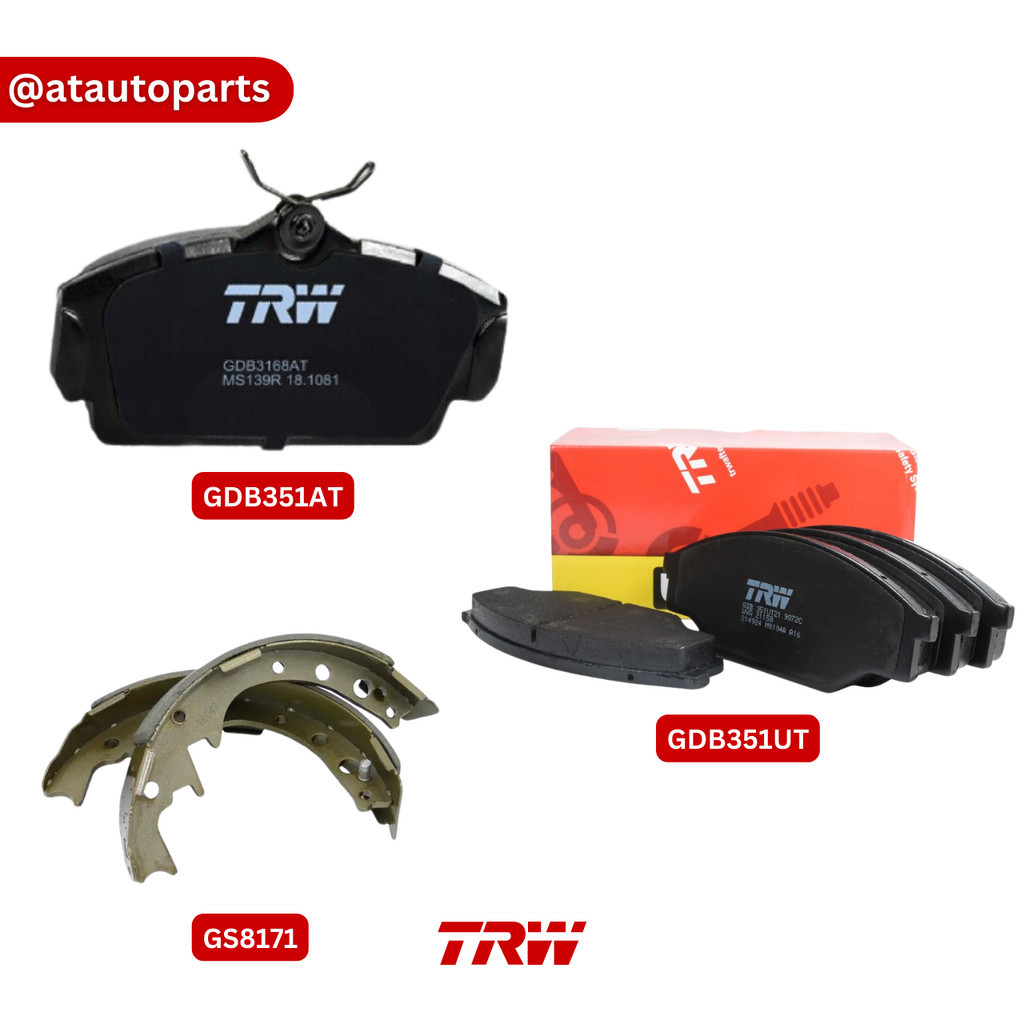 TRW ผ้าดิสเบรคหน้า ก้ามเบรคหลัง TOYOTA HILUX MIGHTY-X (LN50, LN56) 2.5D, 2.8D 2WD ปี 90-98 (GDB351AT