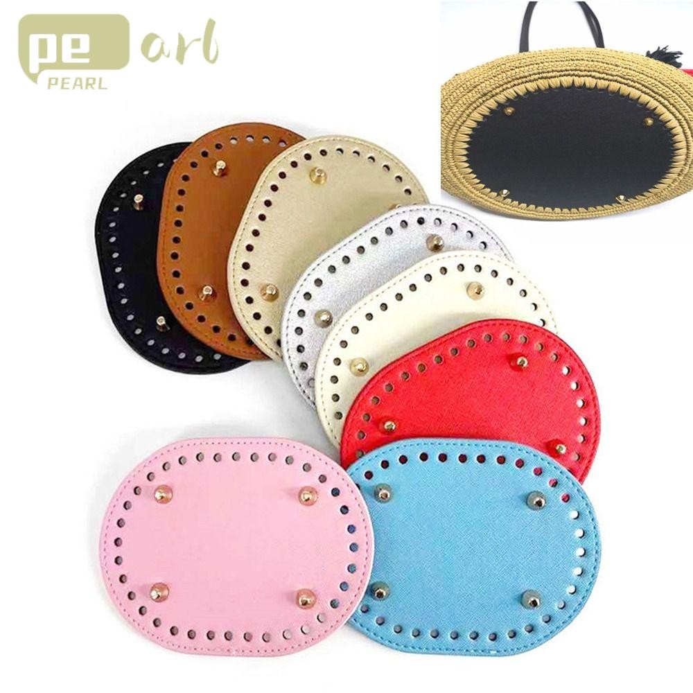 Pearlth อะไหล่กระเป๋า PU 14.5x11 ซม. สําหรับถักโครเชต์ 36 หลุม ทรงรี