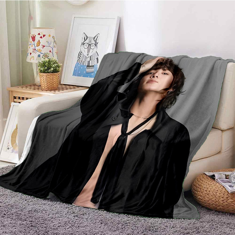 มีสไตล์ BTS กลุ่มเด็กชายเกาหลีใต้ Jeon Jung Kook ผ้าห่มสักหลาดสํานักงานนักเรียน Nap Room โซฟาและผ้าค
