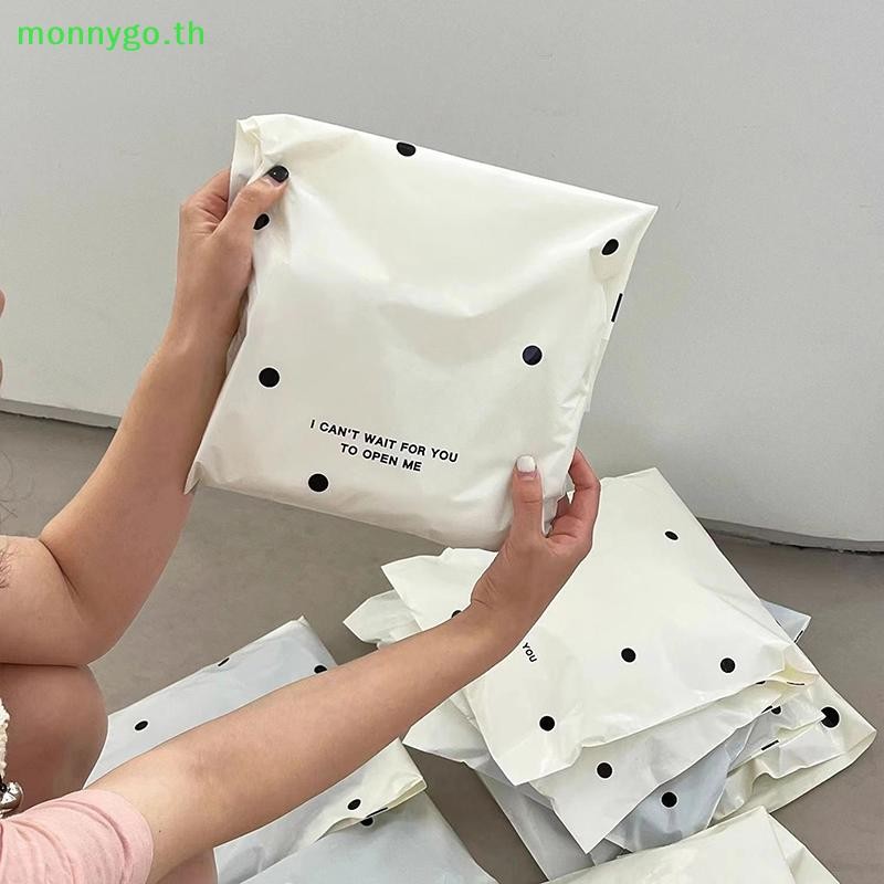Monnygo 10 ชิ้น/ล็อต Bow Knot ถุงบรรจุภัณฑ์กันน้ําโลจิสติกส์เสื้อผ้าไปรษณีย์กระเป๋าพลาสติกที่กําหนดเองจัดส่ง Mailing กระเป๋า TH